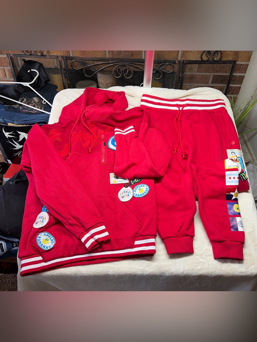 Cookies SF Award Tour Men Sz L Red Tracksuit Pants & Hoodie Combo Set Heavy